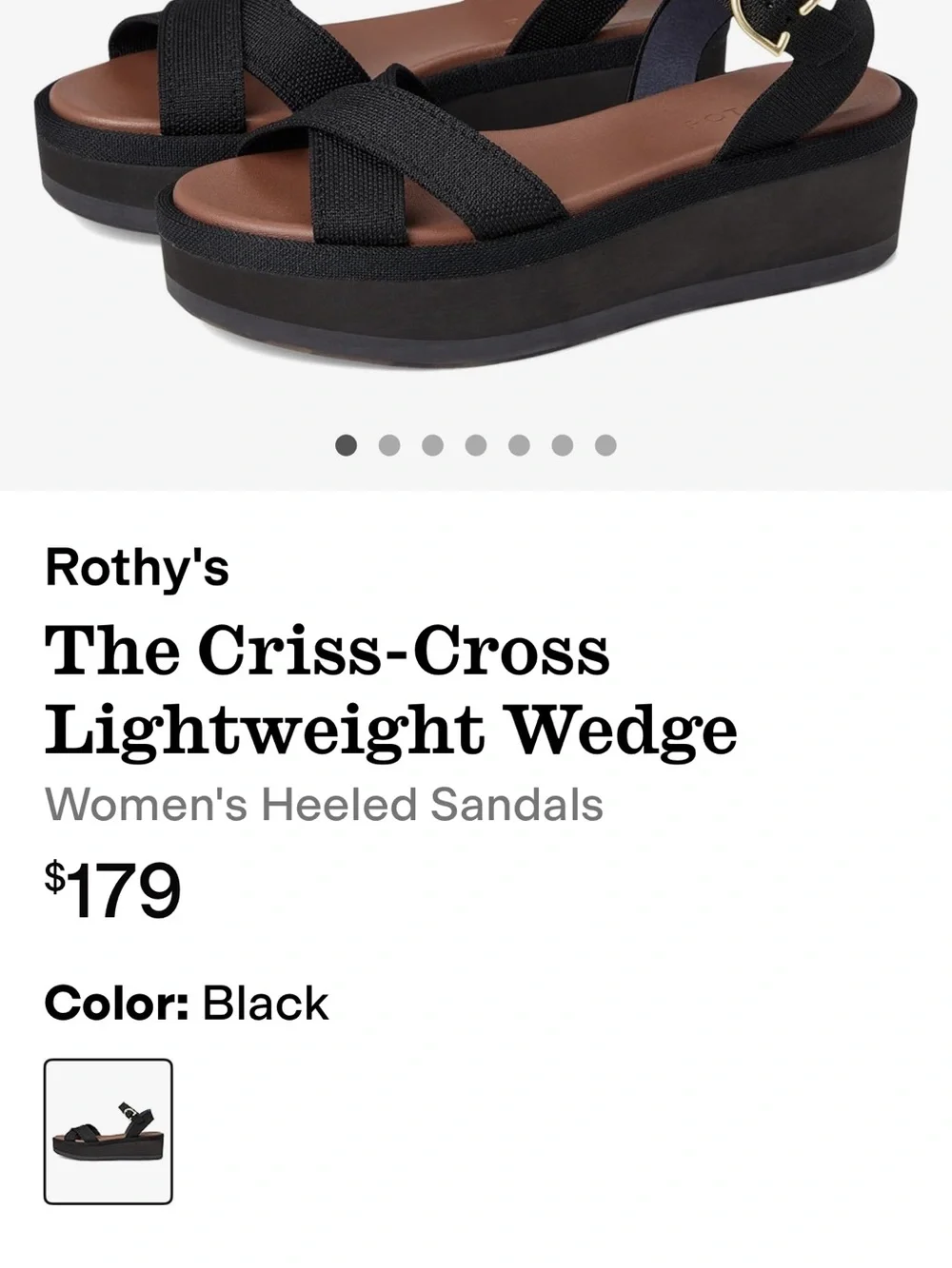 Rothys black Criss Cross platform sandal 11.5